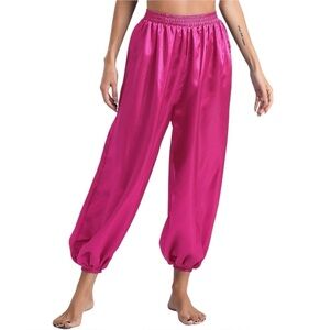 Naked Silk Stunning Retro Lustrous Sheen Magenta comfortable Jogger lounge Pants